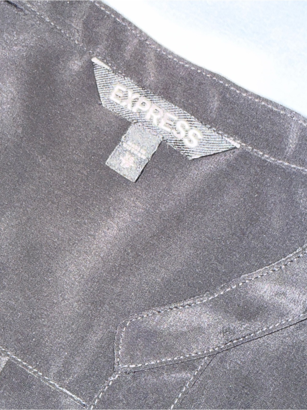 Express Black Utility Shirt Dress Roll Tab Sleeves 4 Pocket Mini Dress Size XS - Picture 4 of 7